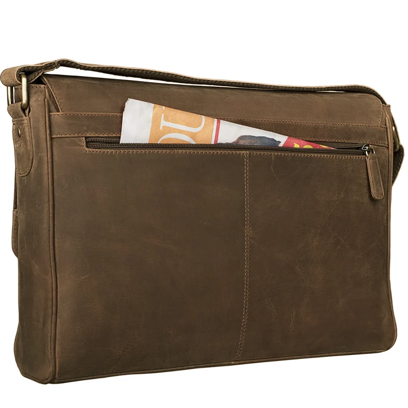 "Oskar" Messenger Bag Leder 15 Zoll Damen und Herren Echtleder