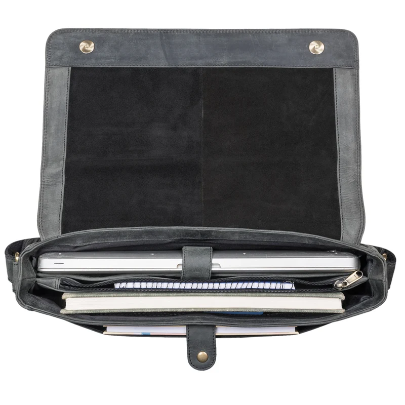 "Oskar" Messenger Bag Leder 15 Zoll Damen und Herren Echtleder