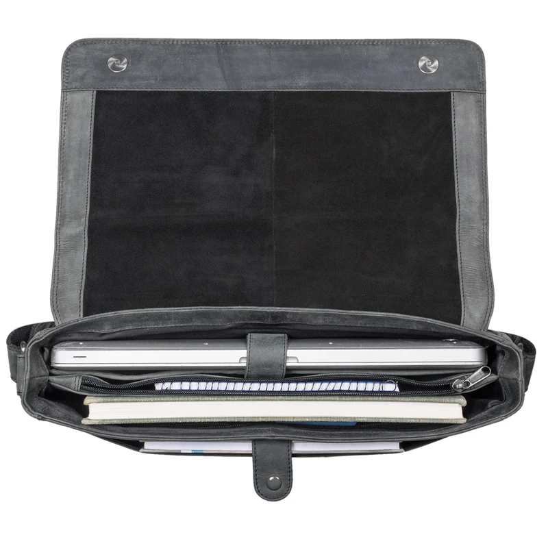"Oskar" Messenger Bag Leder 15 Zoll Damen und Herren Echtleder