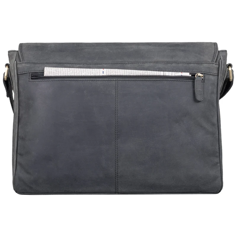 "Oskar" Messenger Bag Leder 15 Zoll Damen und Herren Echtleder