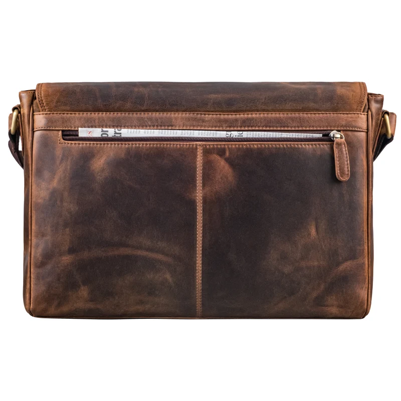 "Oskar" Messenger Bag Leder 15 Zoll Damen und Herren Echtleder
