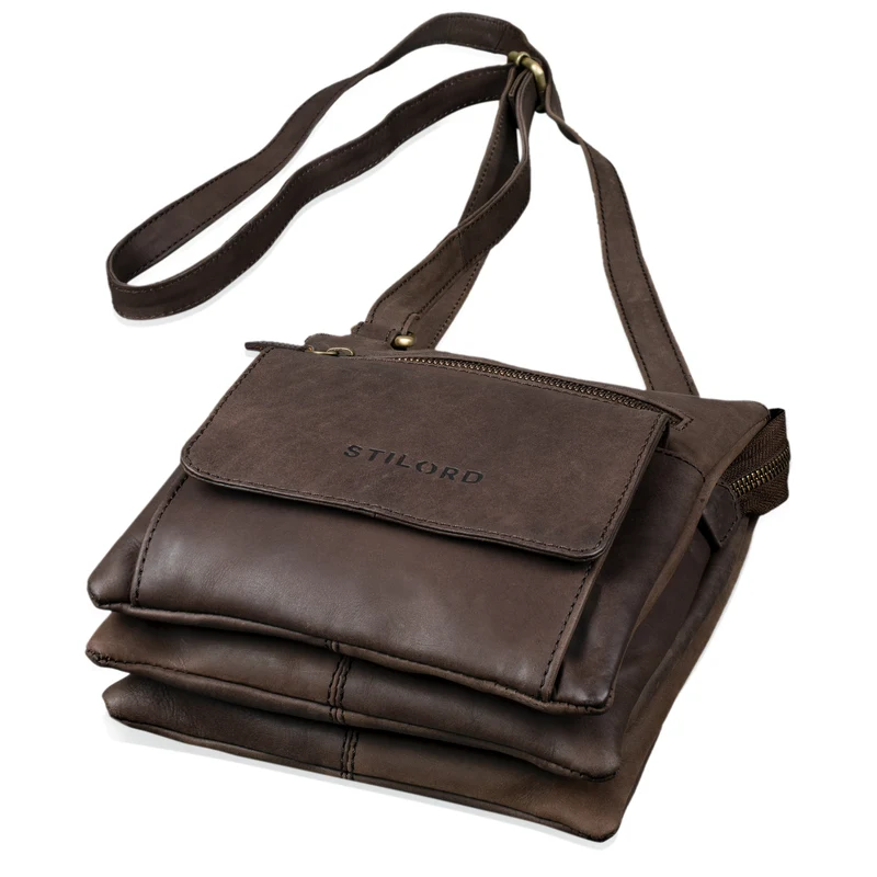 "Leon" Schultertasche klein Leder
