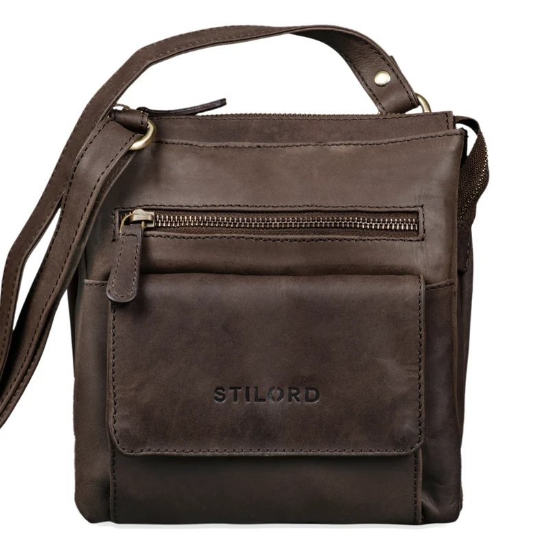 "Leon" Schultertasche klein Leder