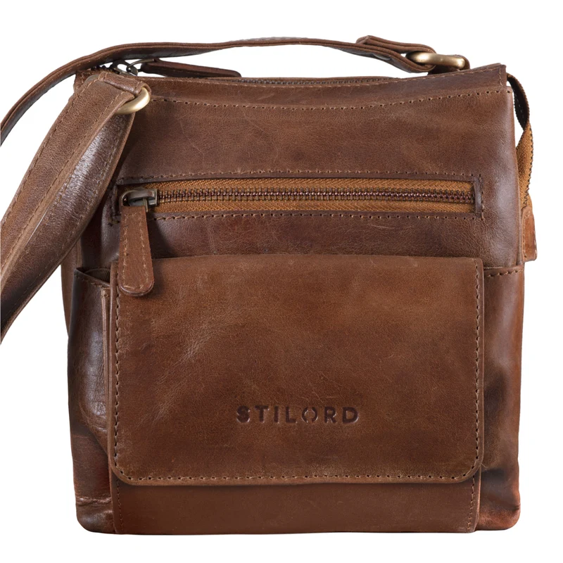 "Leon" Schultertasche klein Leder