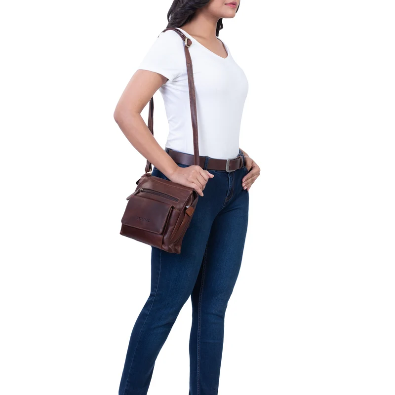 "Leon" Schultertasche klein Leder