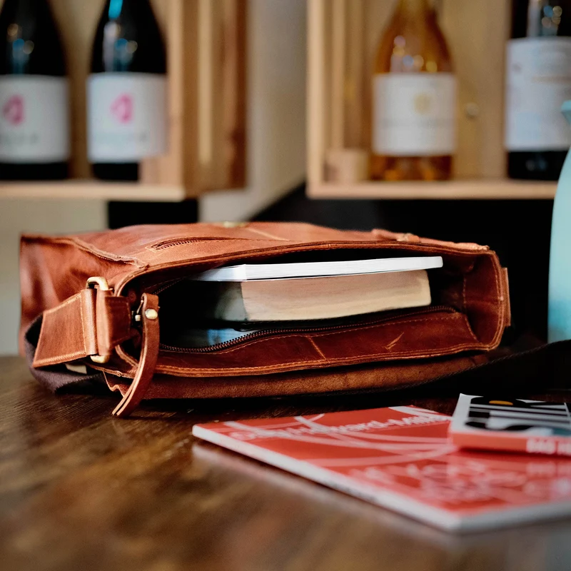 "Malte" Kleine Messenger Bag Leder Herren