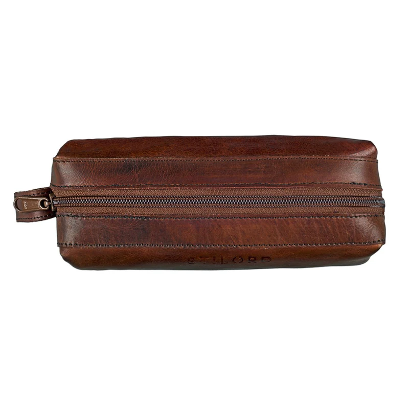 "Linus" Vintage Stiftetasche Etui echtes Leder für Kinder und Erwachsene