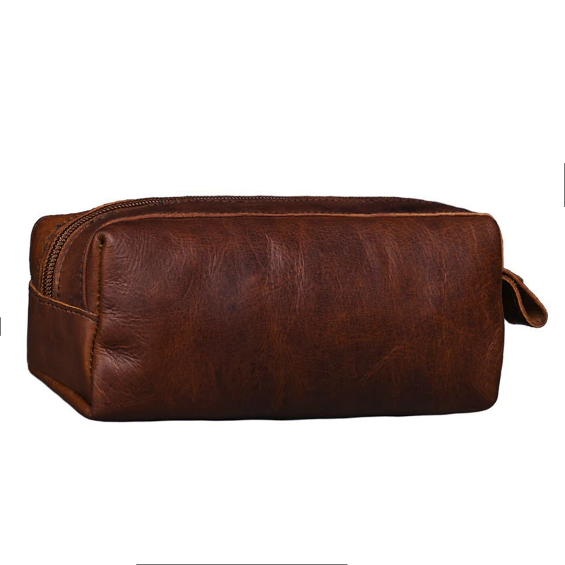 "Linus" Vintage Stiftetasche Etui echtes Leder für Kinder und Erwachsene
