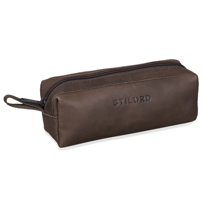 "Linus" Vintage Stiftetasche Etui echtes Leder für Kinder und Erwachsene