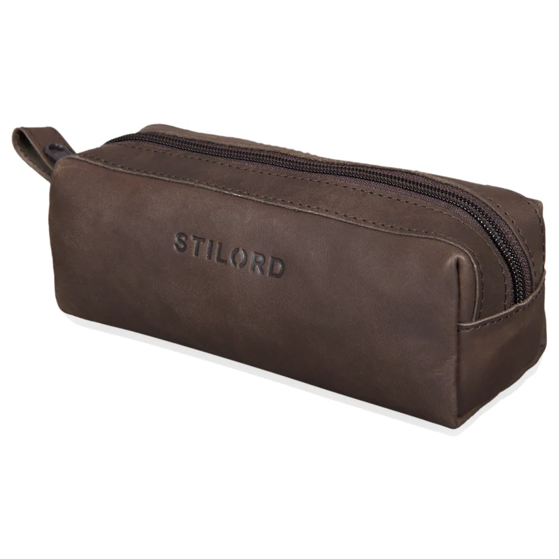 "Linus" Vintage Stiftetasche Etui echtes Leder für Kinder und Erwachsene