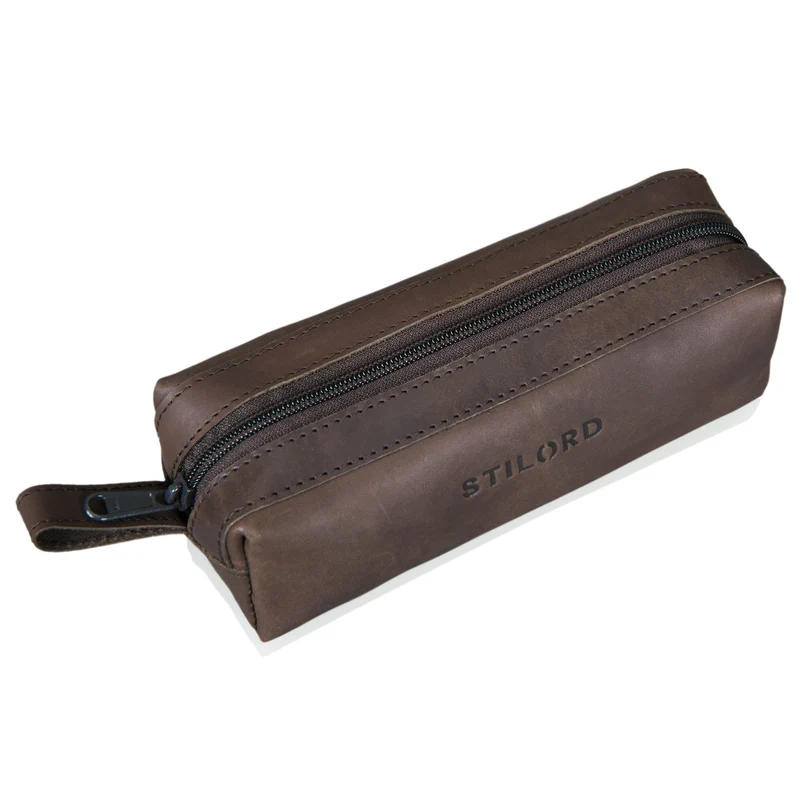 "Linus" Vintage Stiftetasche Etui echtes Leder für Kinder und Erwachsene