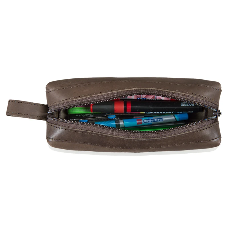 "Linus" Vintage Stiftetasche Etui echtes Leder für Kinder und Erwachsene