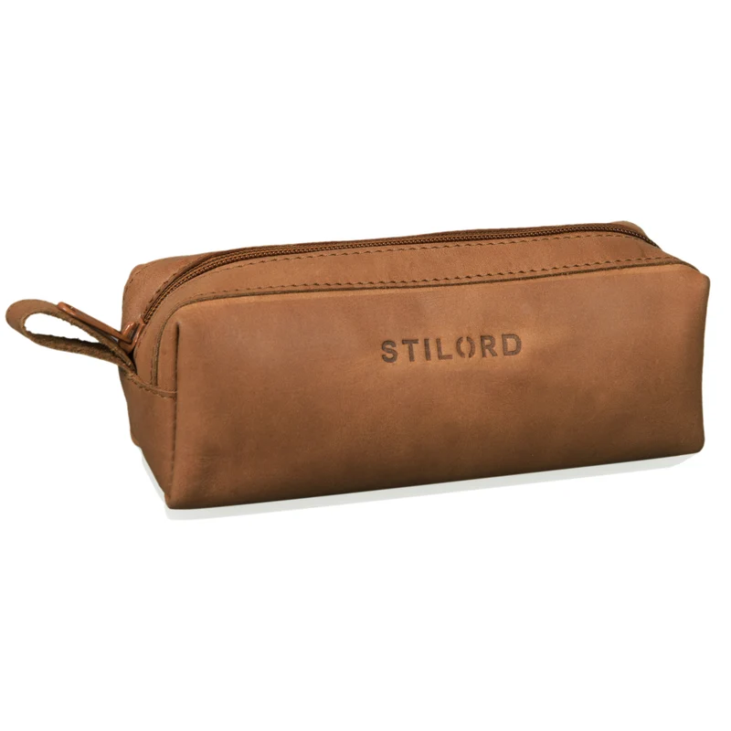 "Linus" Vintage Stiftetasche Etui echtes Leder für Kinder und Erwachsene