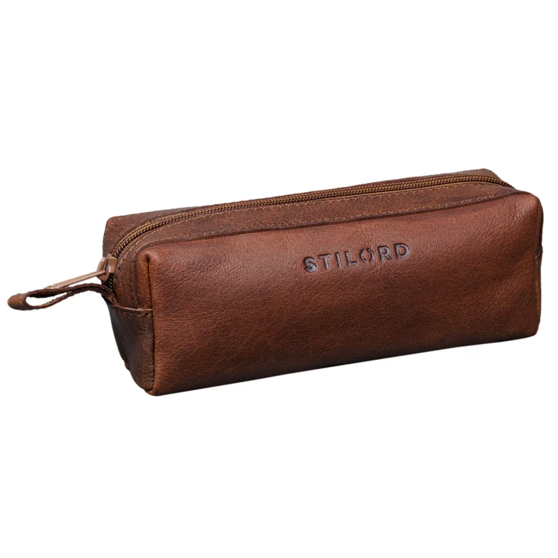 "Linus" Vintage Stiftetasche Etui echtes Leder für Kinder und Erwachsene