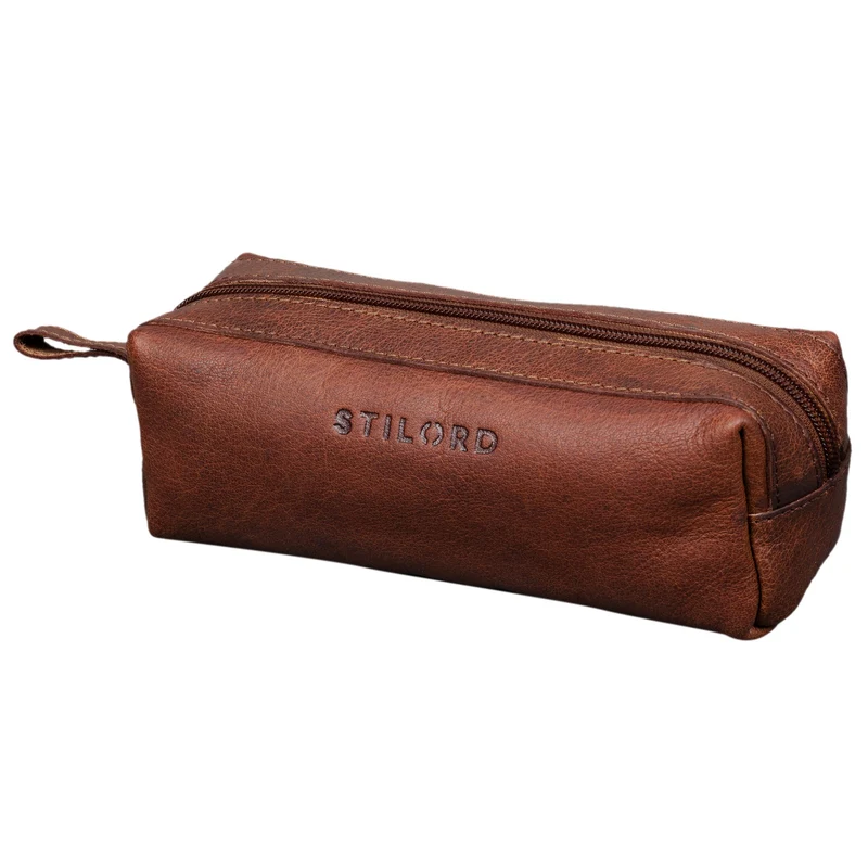 "Linus" Vintage Stiftetasche Etui echtes Leder für Kinder und Erwachsene