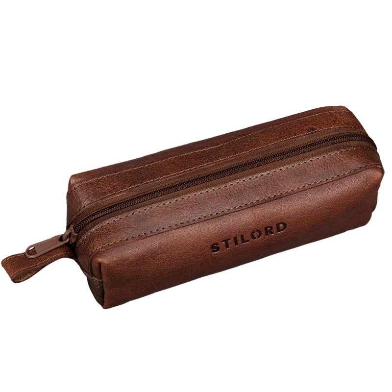 "Linus" Vintage Stiftetasche Etui echtes Leder für Kinder und Erwachsene