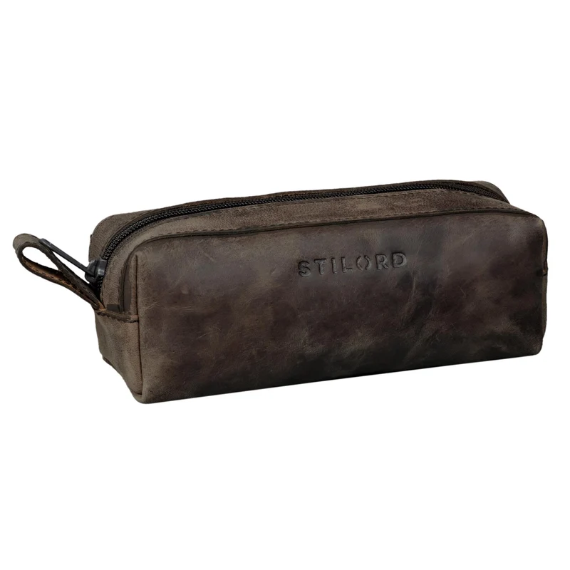 "Linus" Vintage Stiftetasche Etui echtes Leder für Kinder und Erwachsene