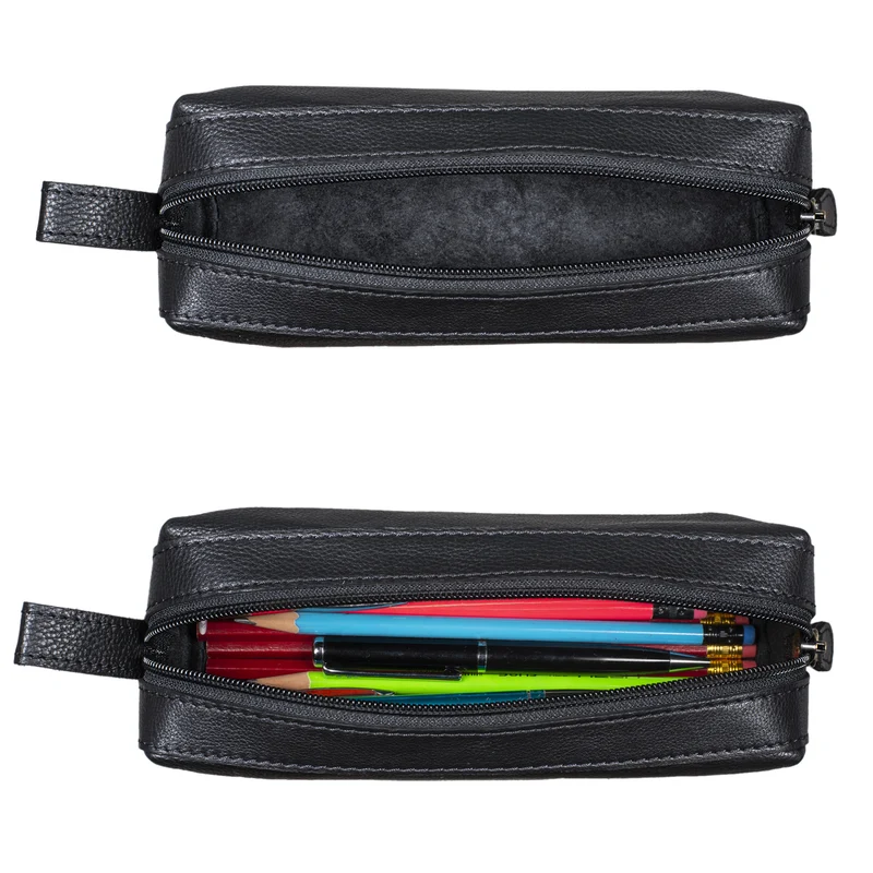 "Linus" Vintage Stiftetasche Etui echtes Leder für Kinder und Erwachsene