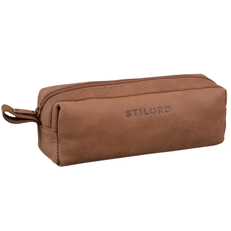 "Linus" Vintage Stiftetasche Etui echtes Leder für Kinder und Erwachsene