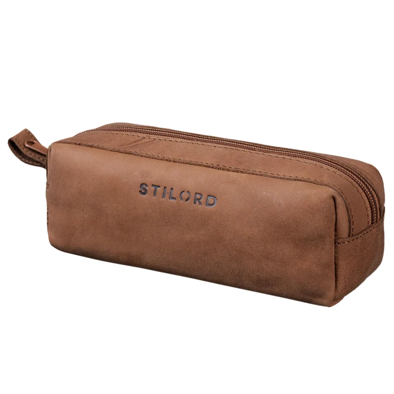 "Linus" Vintage Stiftetasche Etui echtes Leder für Kinder und Erwachsene