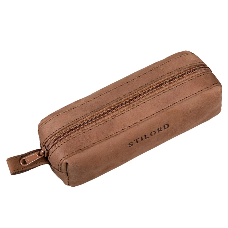 "Linus" Vintage Stiftetasche Etui echtes Leder für Kinder und Erwachsene
