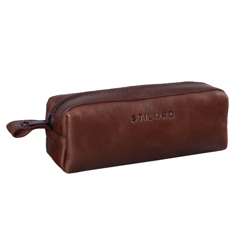 "Linus" Vintage Stiftetasche Etui echtes Leder für Kinder und Erwachsene