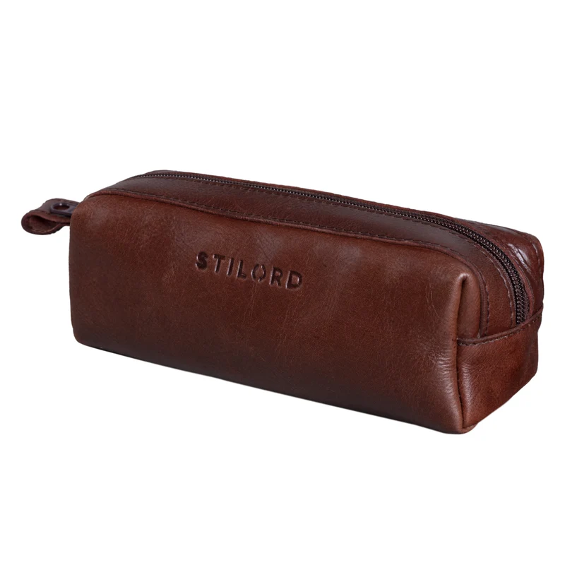 "Linus" Vintage Stiftetasche Etui echtes Leder für Kinder und Erwachsene