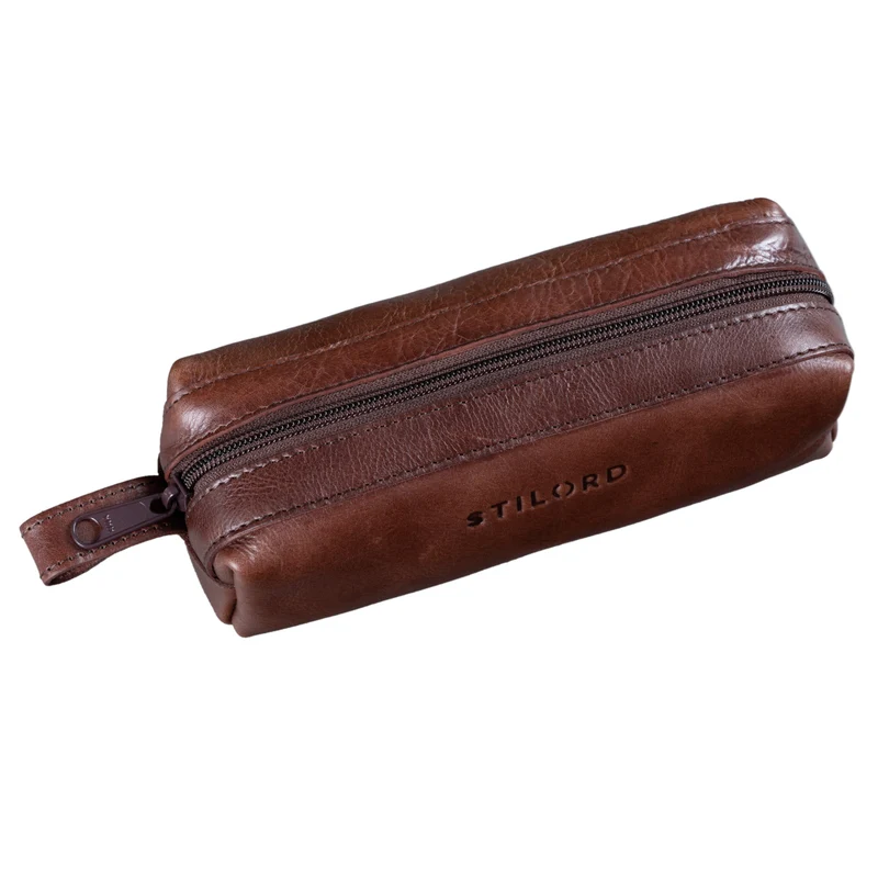 "Linus" Vintage Stiftetasche Etui echtes Leder für Kinder und Erwachsene