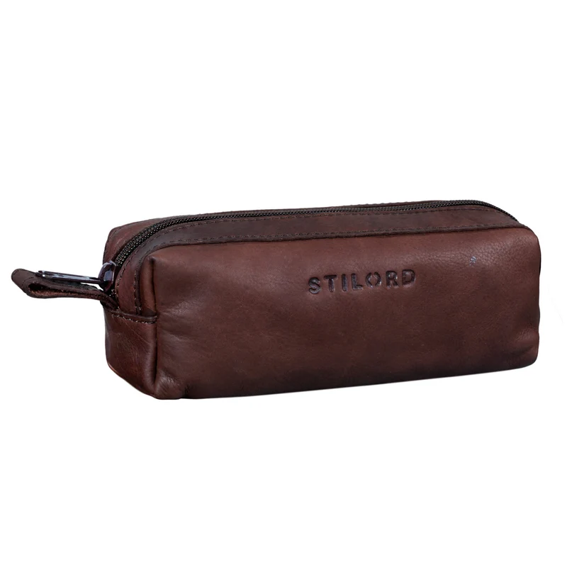 "Linus" Vintage Stiftetasche Etui echtes Leder für Kinder und Erwachsene