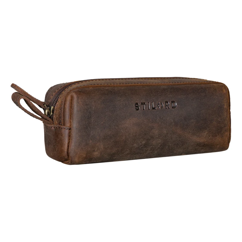 "Linus" Vintage Stiftetasche Etui echtes Leder für Kinder und Erwachsene