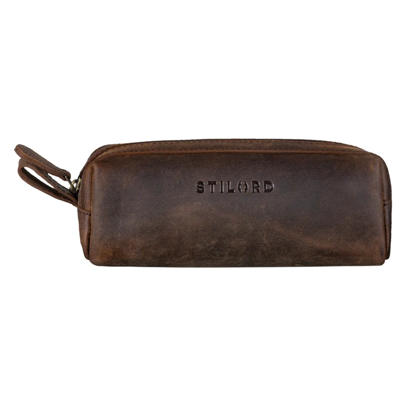 "Linus" Vintage Stiftetasche Etui echtes Leder für Kinder und Erwachsene