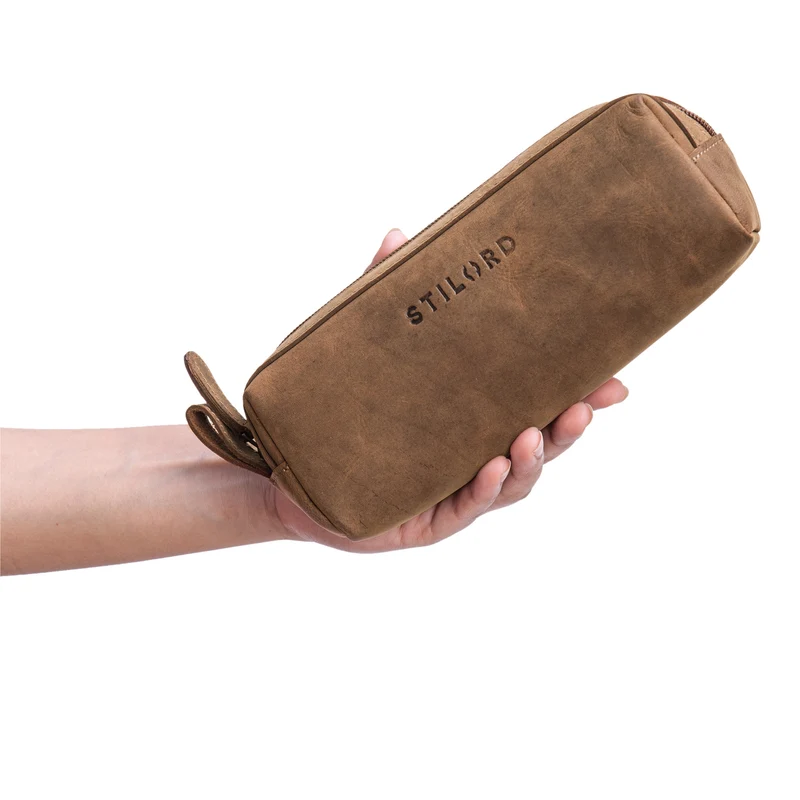 "Linus" Vintage Stiftetasche Etui echtes Leder für Kinder und Erwachsene