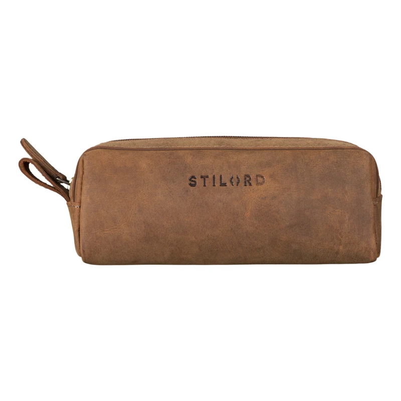 "Linus" Vintage Stiftetasche Etui echtes Leder für Kinder und Erwachsene