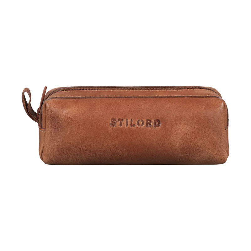 "Linus" Vintage Stiftetasche Etui echtes Leder für Kinder und Erwachsene