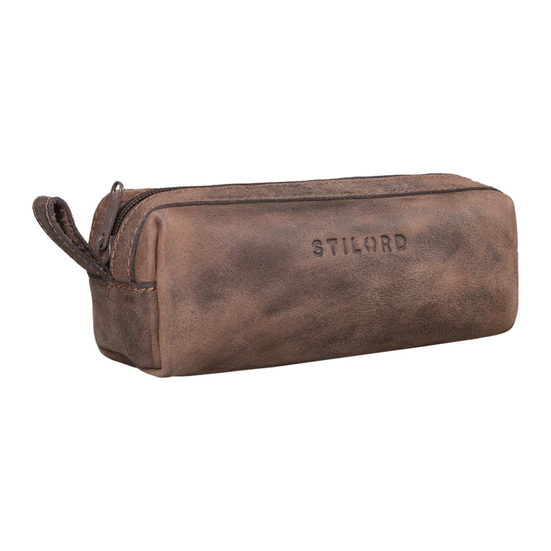 "Linus" Vintage Stiftetasche Etui echtes Leder für Kinder und Erwachsene