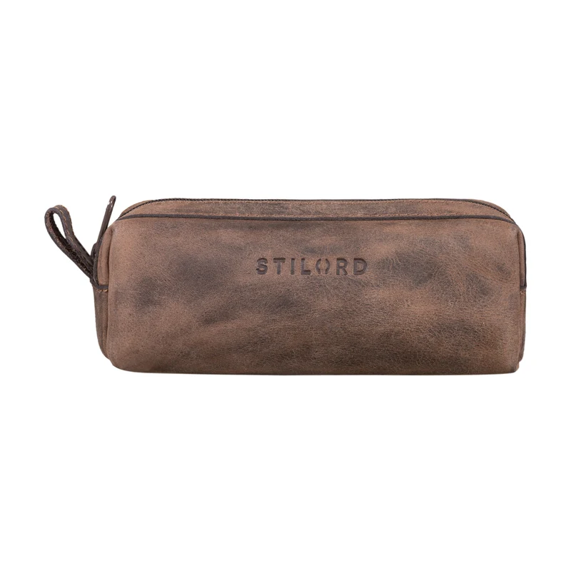 "Linus" Vintage Stiftetasche Etui echtes Leder für Kinder und Erwachsene