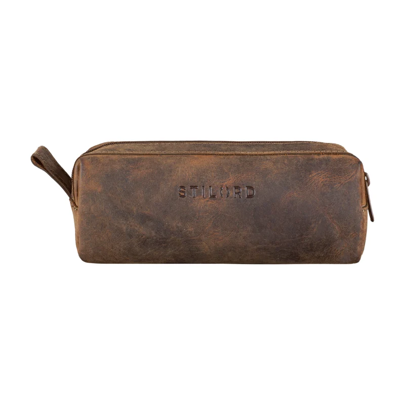 "Linus" Vintage Stiftetasche Etui echtes Leder für Kinder und Erwachsene