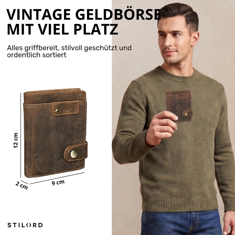 "Milo" Vintage Ledergeldbörse Herren