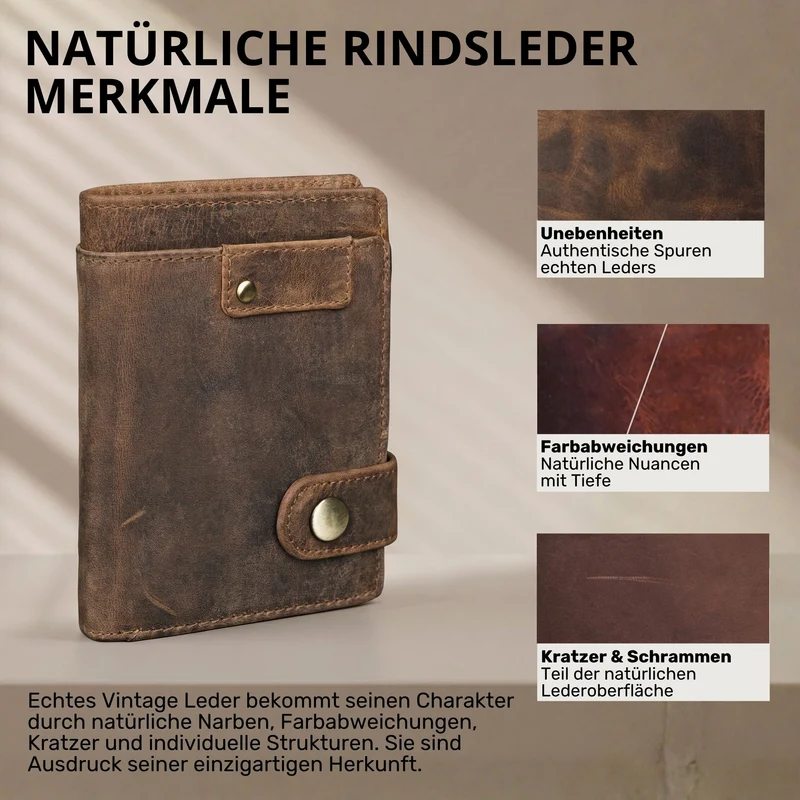 "Milo" Vintage Ledergeldbörse Herren