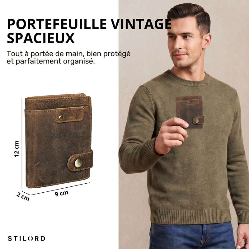 "Milo" Vintage Ledergeldbörse Herren