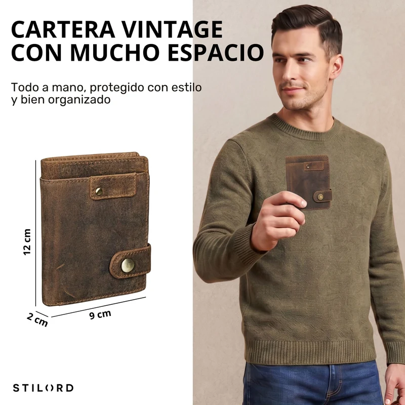 "Milo" Vintage Ledergeldbörse Herren