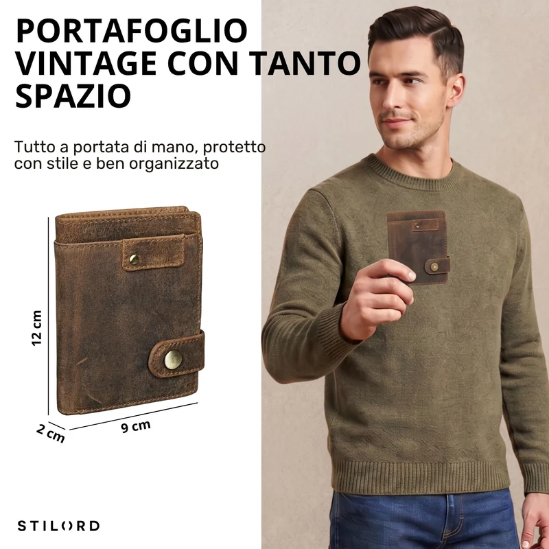 "Milo" Vintage Ledergeldbörse Herren