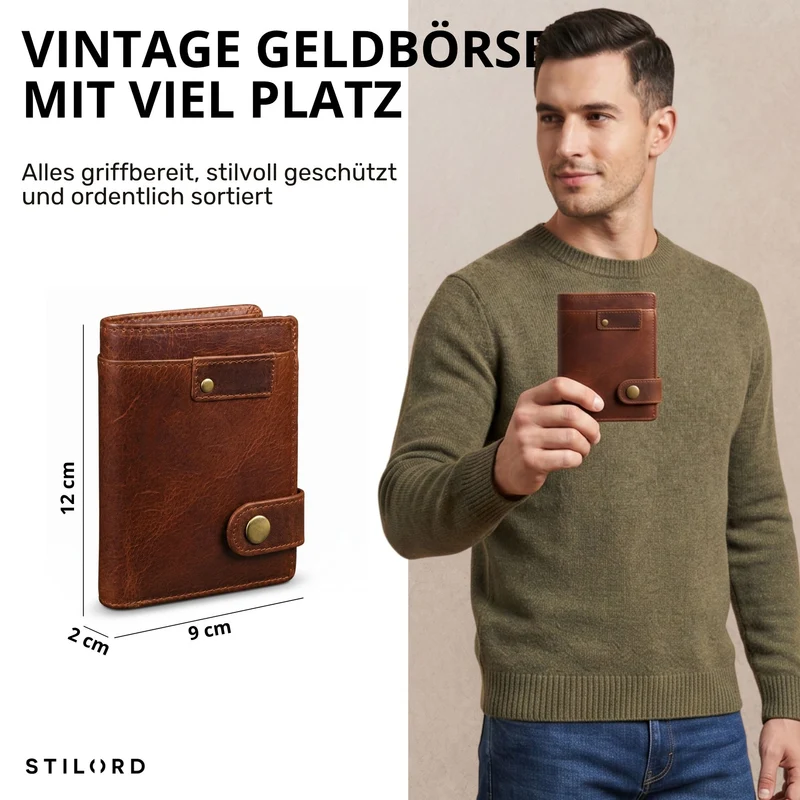 "Milo" Vintage Ledergeldbörse Herren