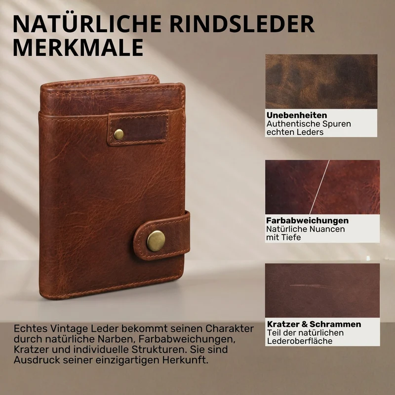 "Milo" Vintage Ledergeldbörse Herren