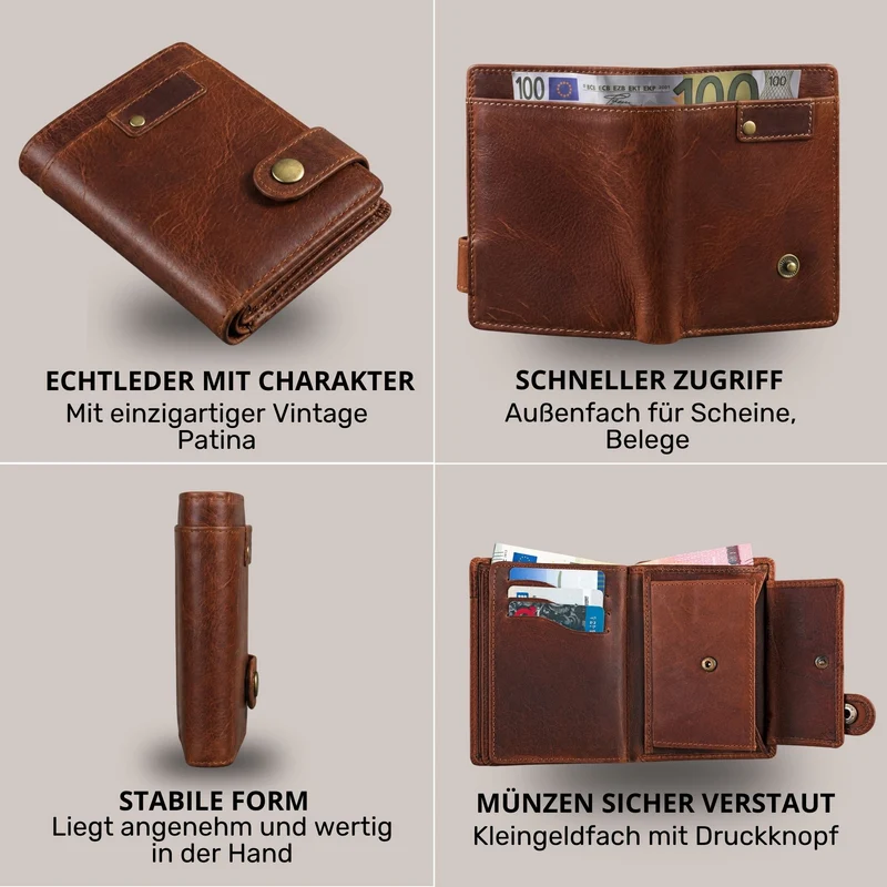 "Milo" Vintage Ledergeldbörse Herren
