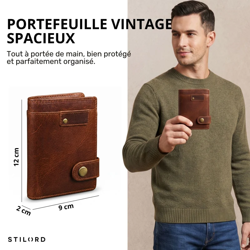 "Milo" Vintage Ledergeldbörse Herren