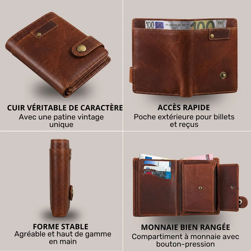 "Milo" Vintage Ledergeldbörse Herren