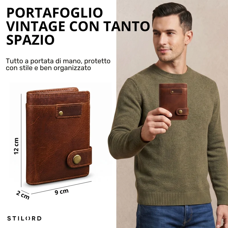 "Milo" Vintage Ledergeldbörse Herren