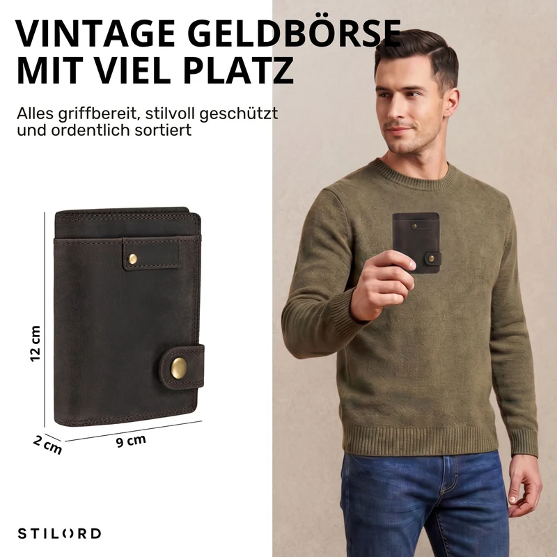 "Milo" Vintage Ledergeldbörse Herren