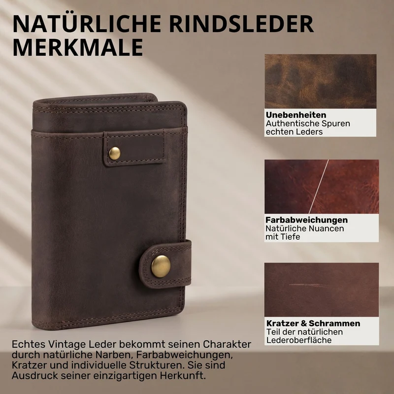 "Milo" Vintage Ledergeldbörse Herren